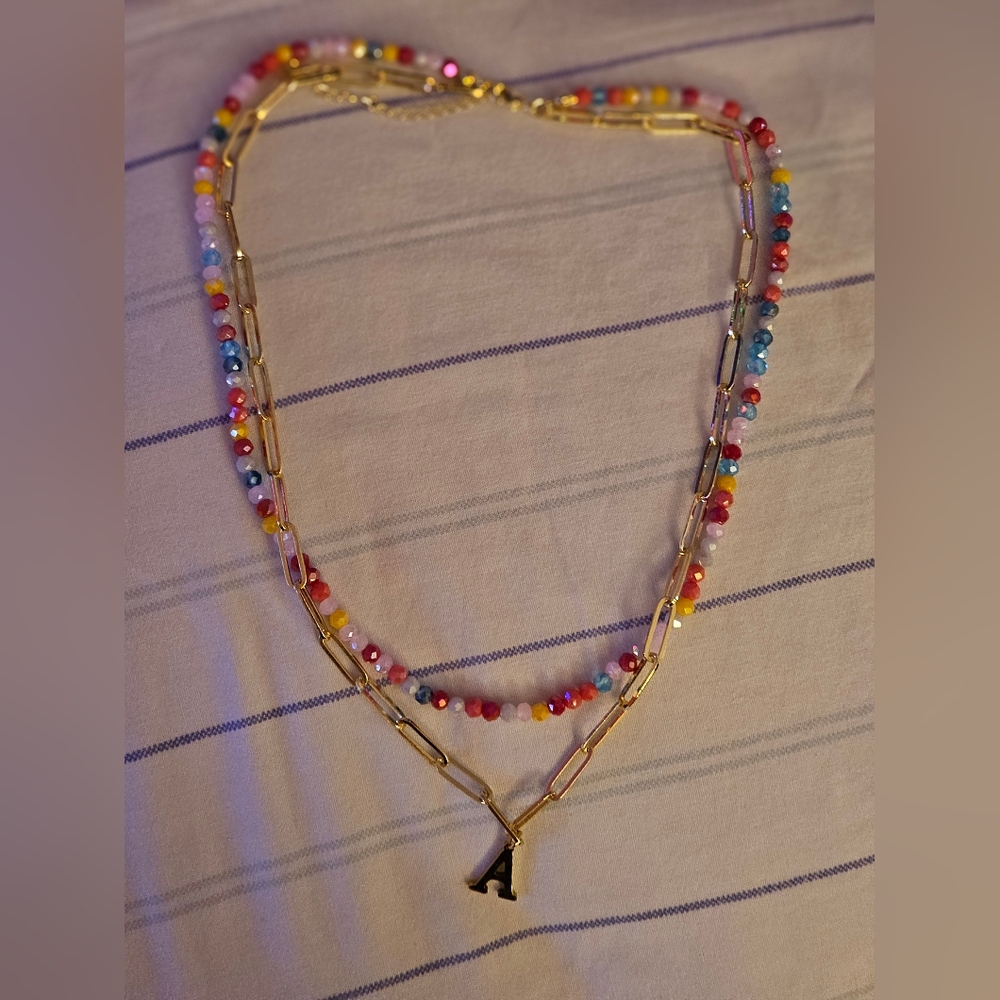 Vibrant Gold and Multicolor Beaded Necklace